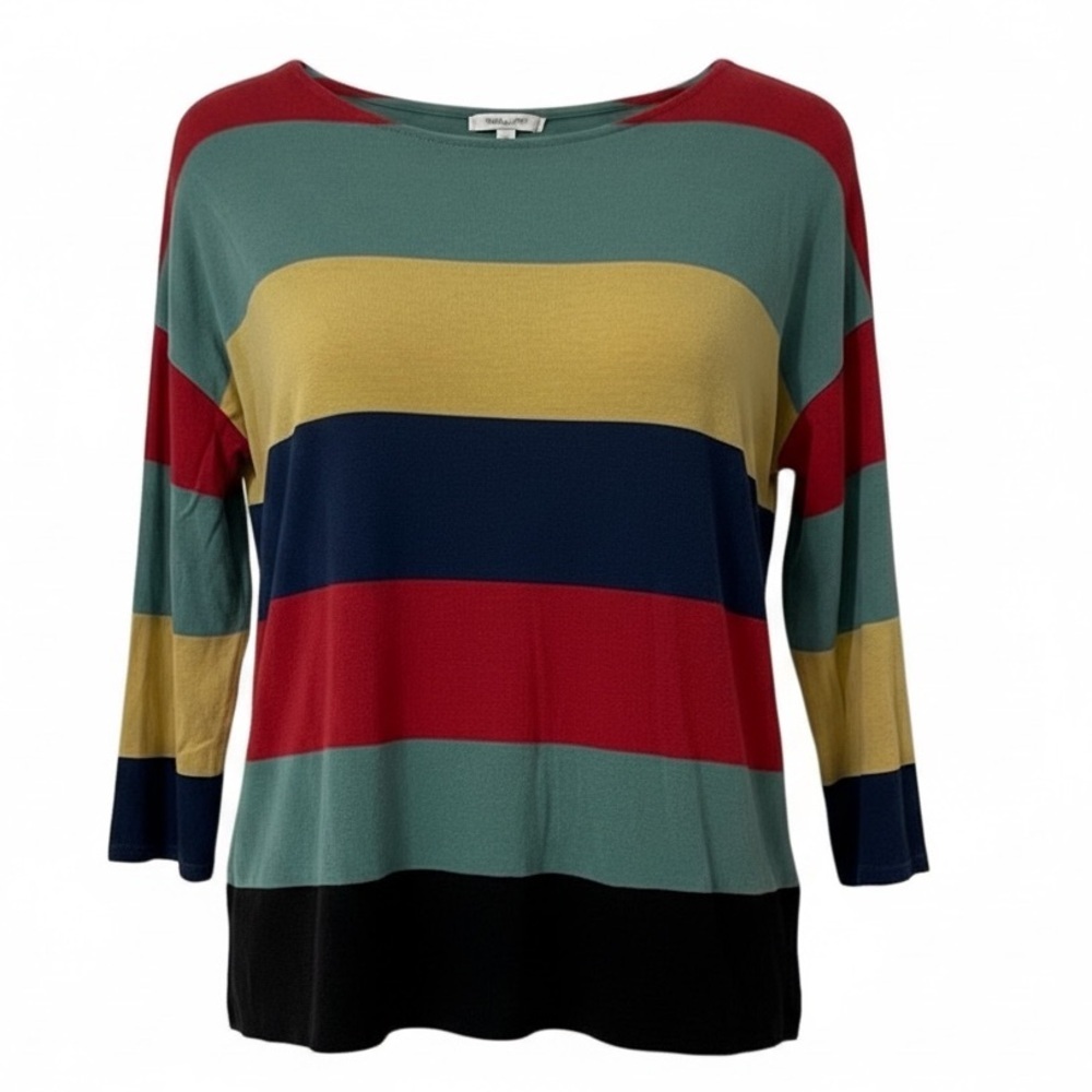 Mac & Jac Multicolor Striped Long-Sleeve Top – Women’s Medium